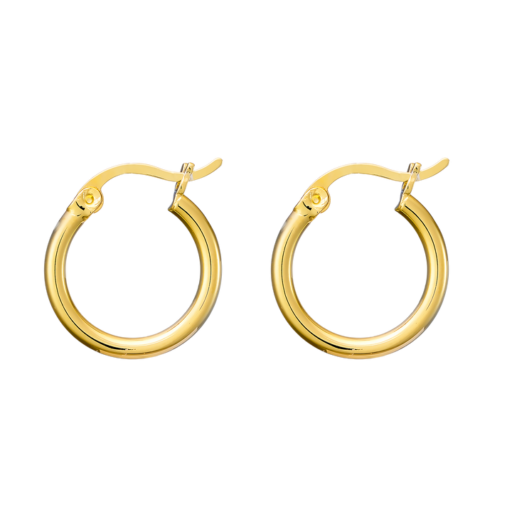 Icon 14K Gold Vermeil Plain 15mm Hoop Earrings
