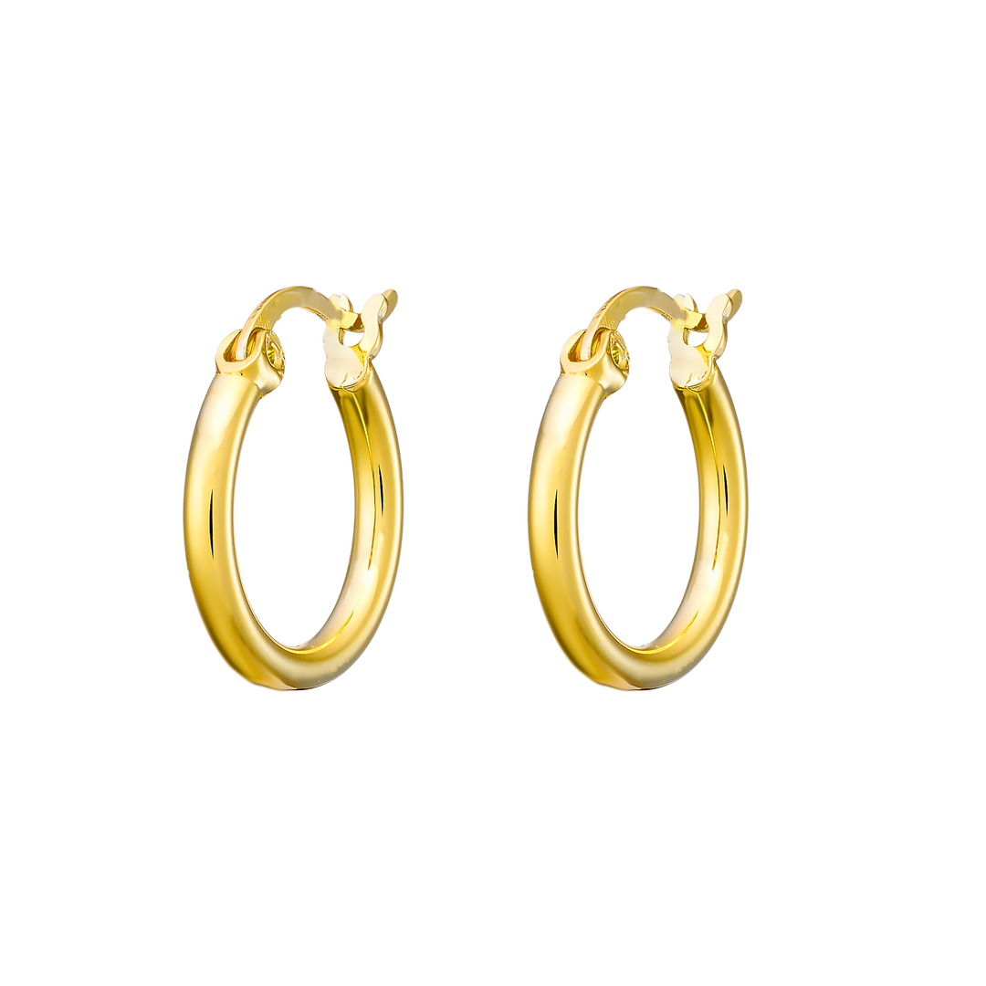 Icon 14K Gold Vermeil Plain 15mm Hoop Earrings