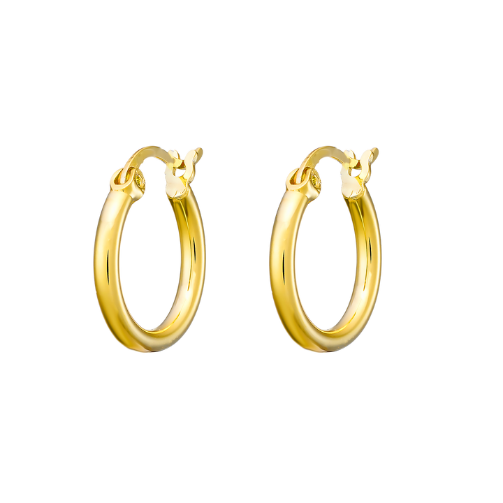 Icon 14K Gold Vermeil Plain 15mm Hoop Earrings