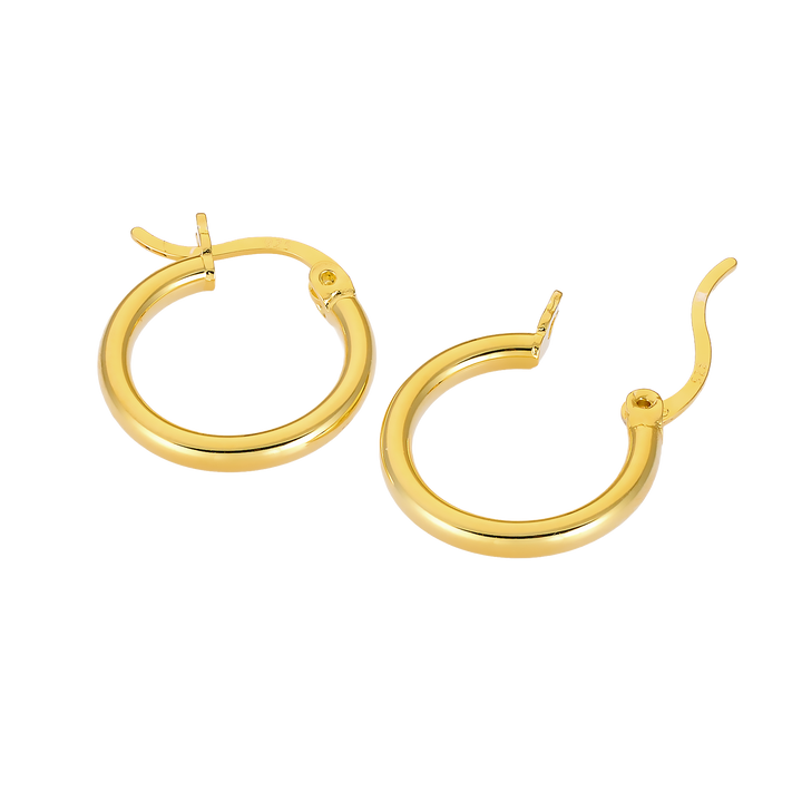 Icon 14K Gold Vermeil Plain 15mm Hoop Earrings