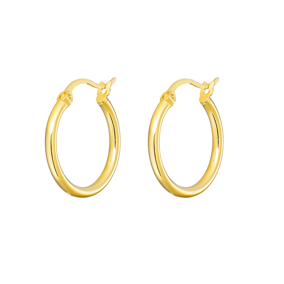 Icon 14K Gold Vermeil Plain 20mm Hoop Earrings