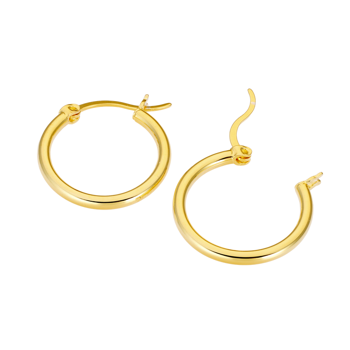Icon 14K Gold Vermeil Plain 20mm Hoop Earrings