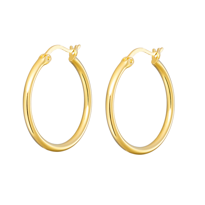 Icon 14K Gold Vermeil Plain 25mm Hoop Earrings