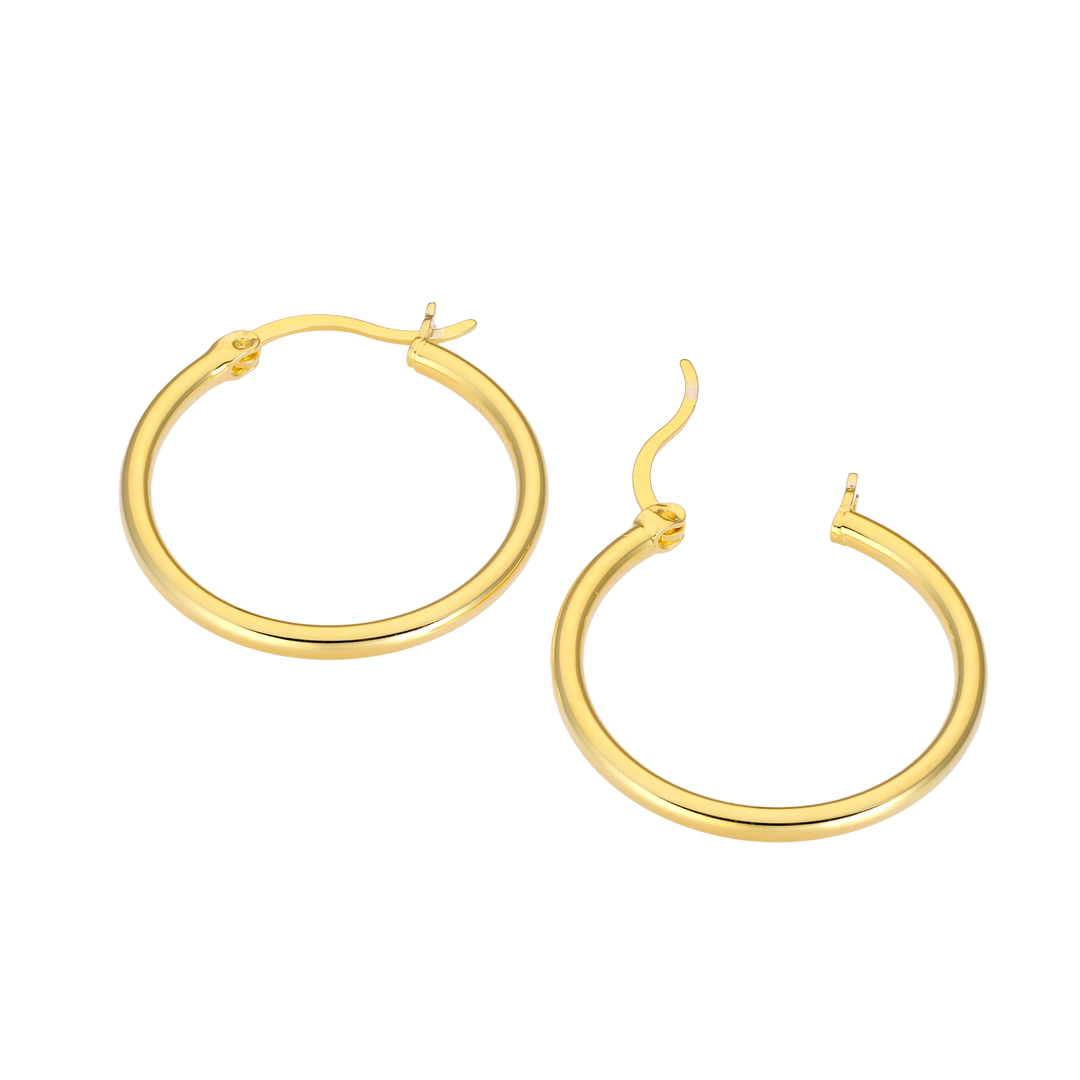 Icon 14K Gold Vermeil Plain 25mm Hoop Earrings