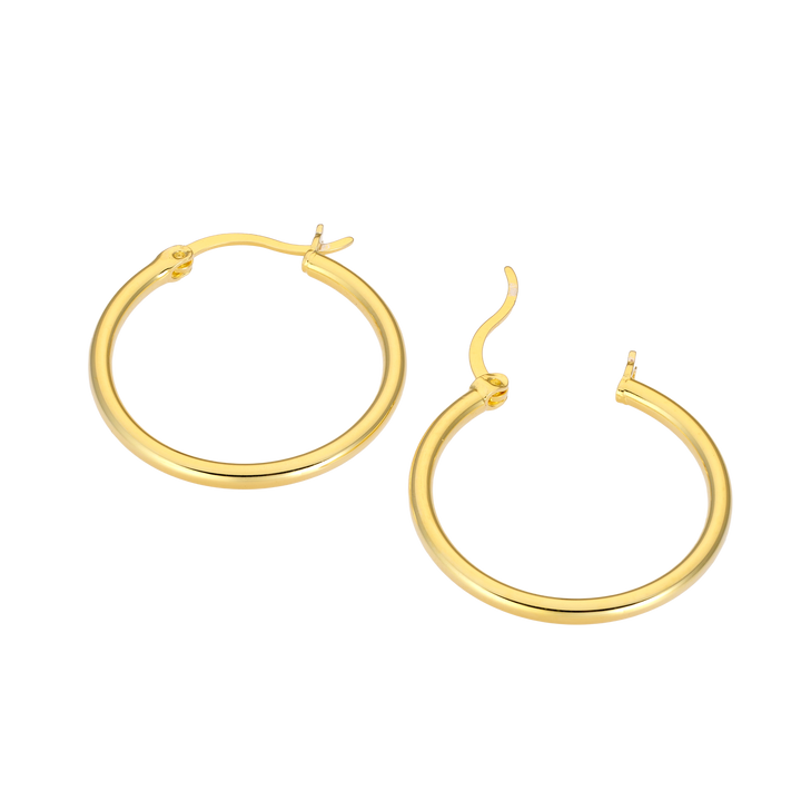 Icon 14K Gold Vermeil Plain 25mm Hoop Earrings