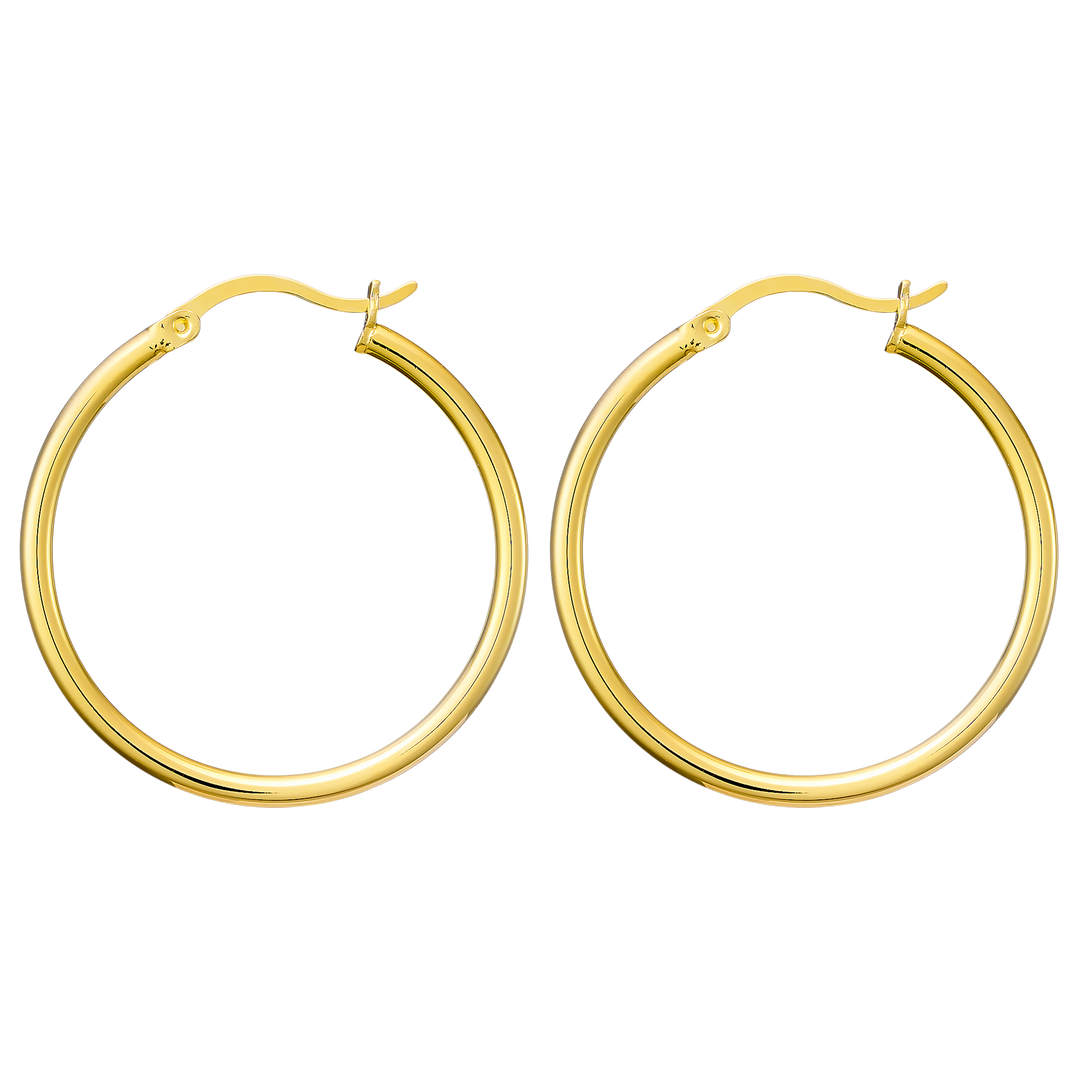 Icon 14K Gold Vermeil Plain 30mm Hoop Earrings