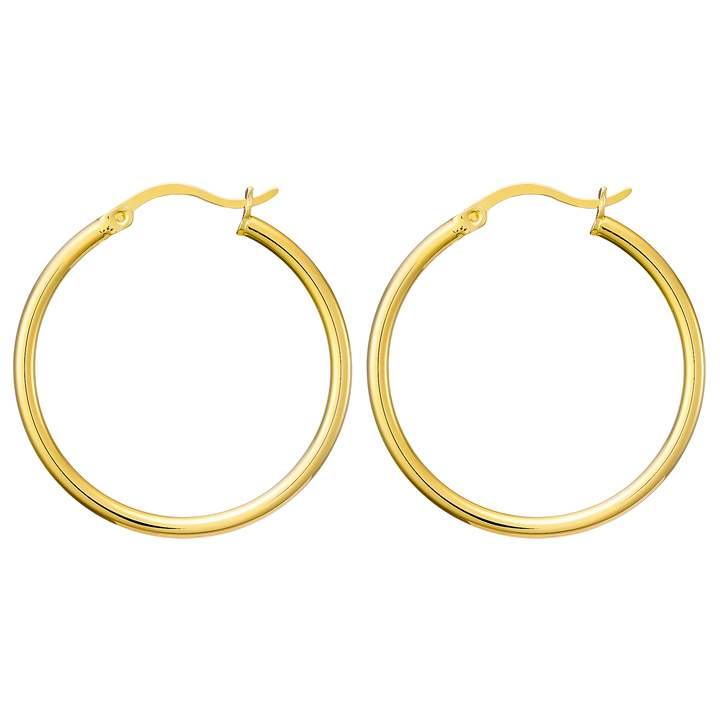 Icon 14K Gold Vermeil Plain 30mm Hoop Earrings