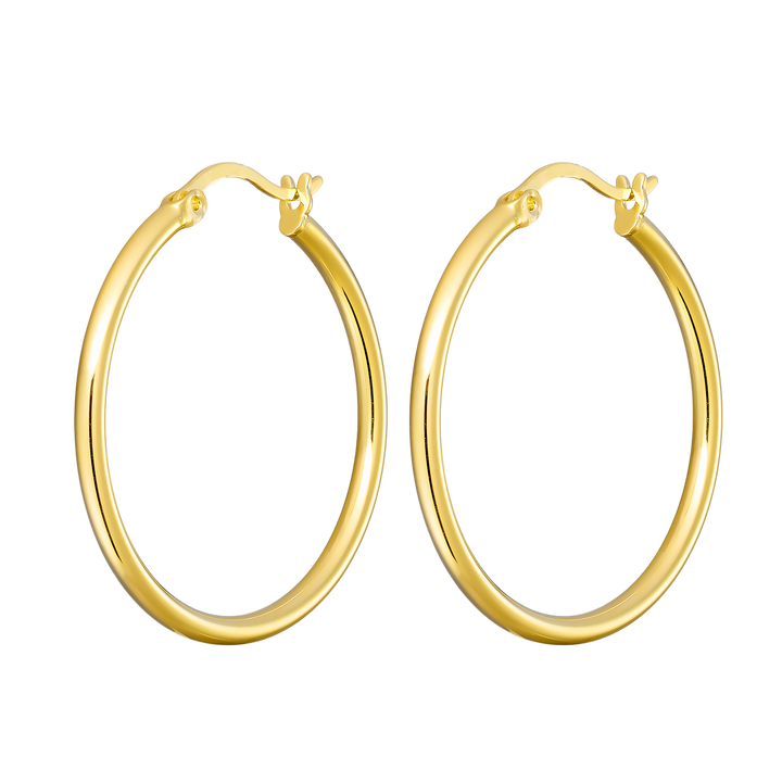 Icon 14K Gold Vermeil Plain 30mm Hoop Earrings