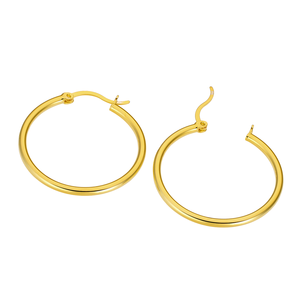 Icon 14K Gold Vermeil Plain 30mm Hoop Earrings