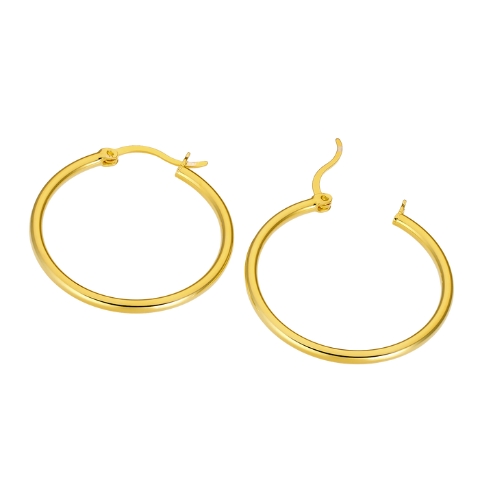 Icon 14K Gold Vermeil Plain 30mm Hoop Earrings