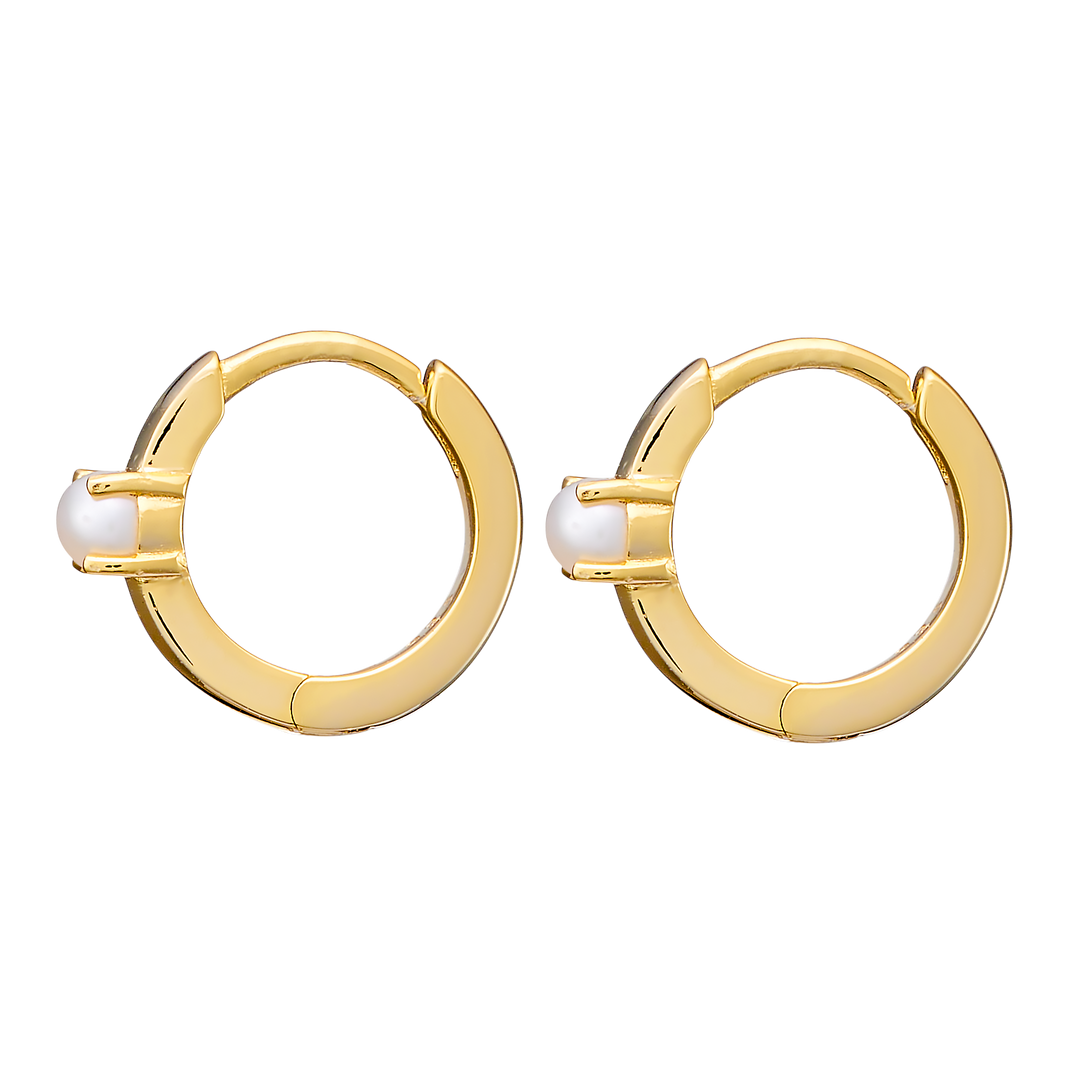 Perla 14k Gold Vermeil Pearl Huggies