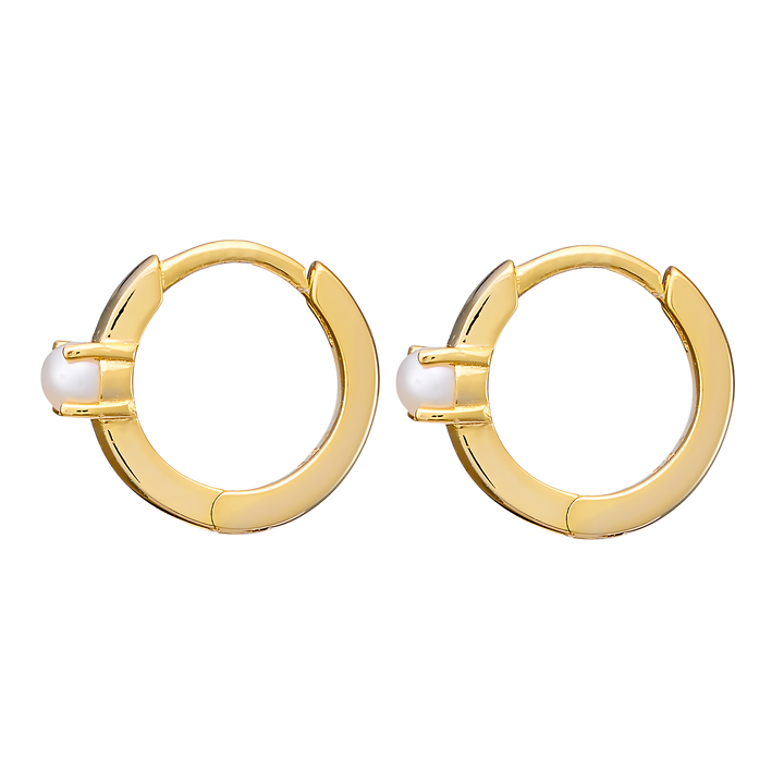 Perla 14k Gold Vermeil Pearl Huggies