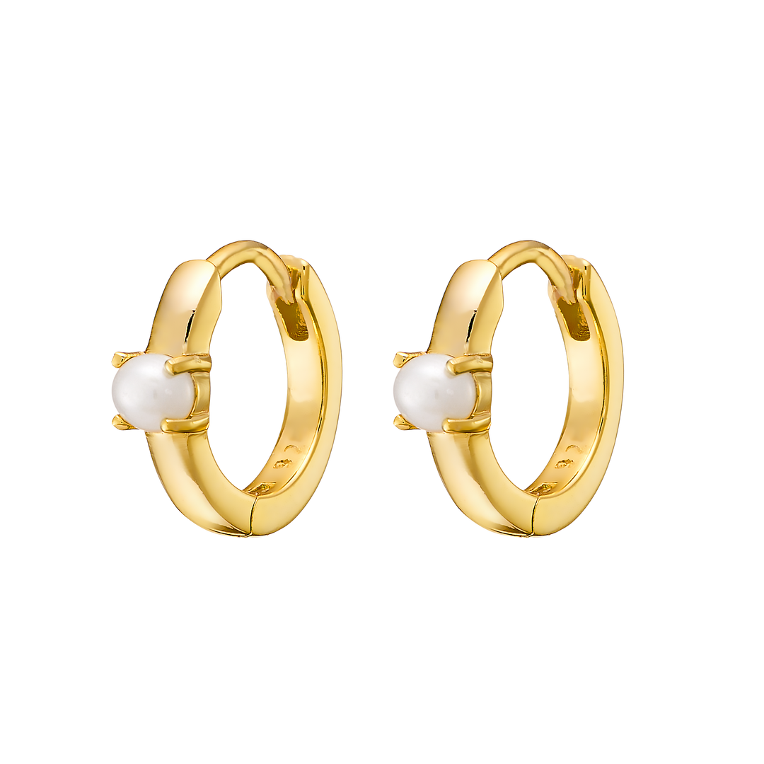 Perla 14k Gold Vermeil Pearl Huggies