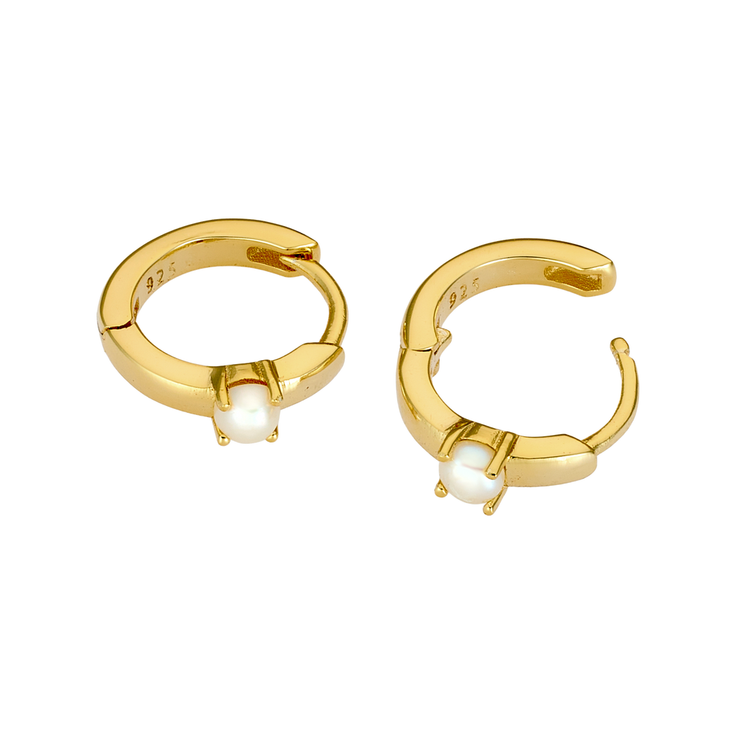 Perla 14k Gold Vermeil Pearl Huggies