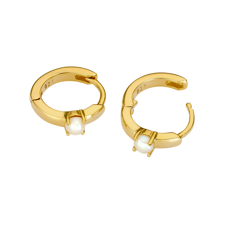Perla 14k Gold Vermeil Pearl Huggies