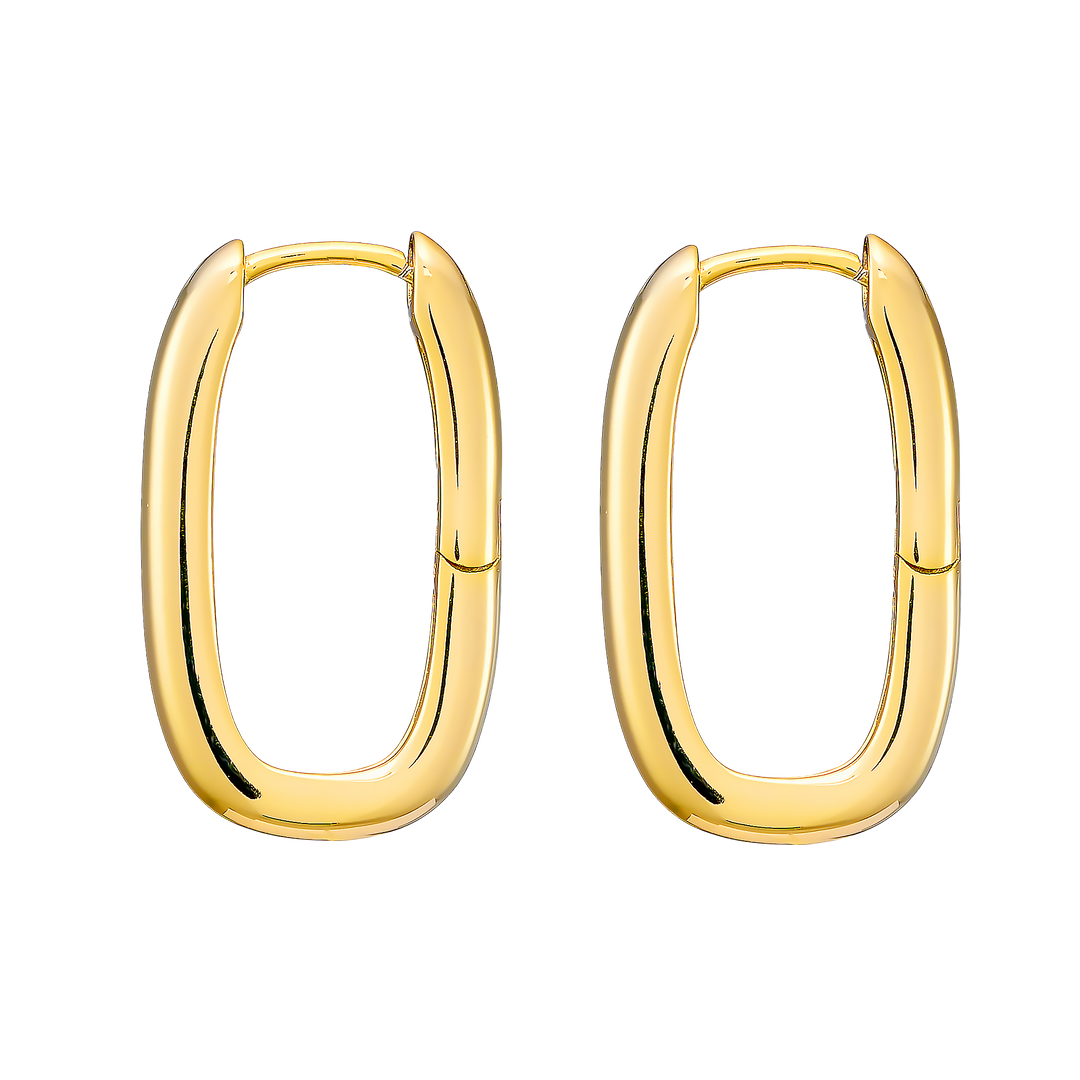 Icon 14k Gold Vermeil Plain Long Huggies