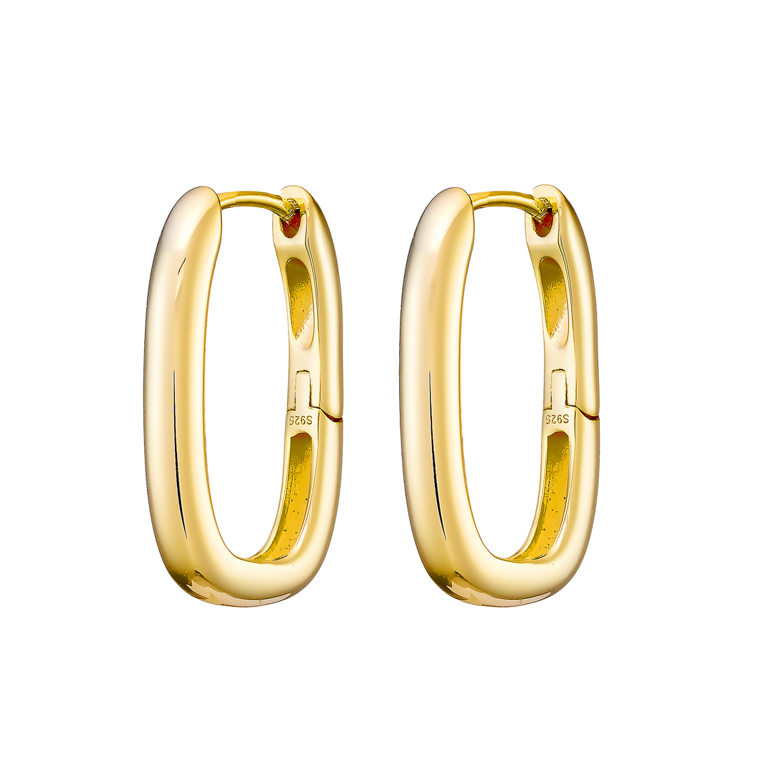 Icon 14k Gold Vermeil Plain Long Huggies