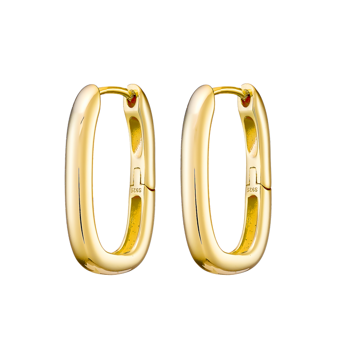 Icon 14k Gold Vermeil Plain Long Huggies