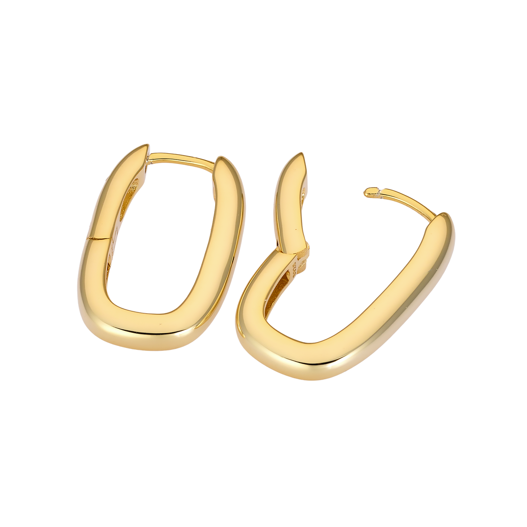 Icon 14k Gold Vermeil Plain Long Huggies