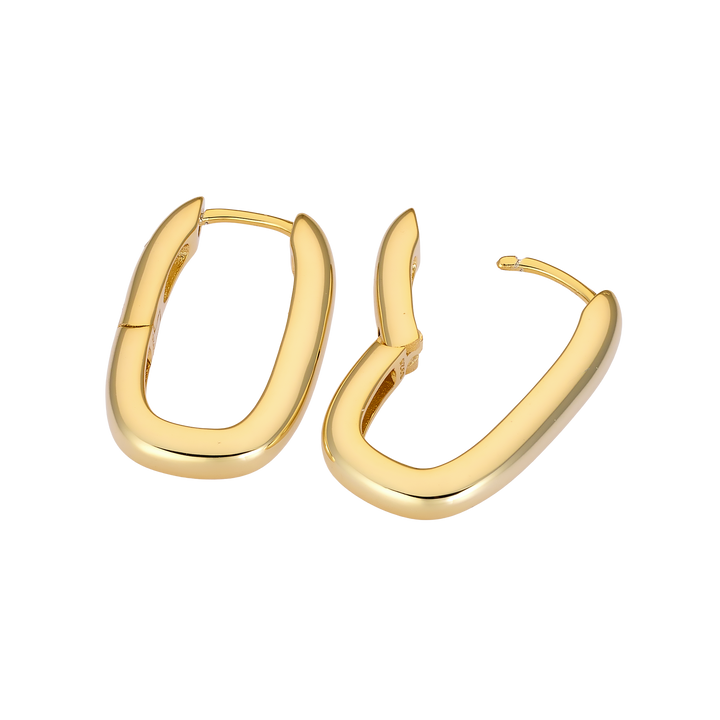Icon 14k Gold Vermeil Plain Long Huggies