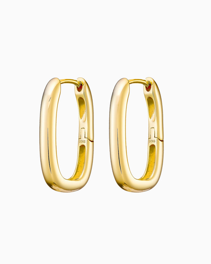 Icon 14k Gold Vermeil Plain Long Huggies