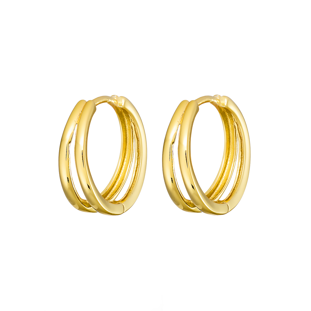 Icon 14k Gold Vermeil Double Hoop Huggies