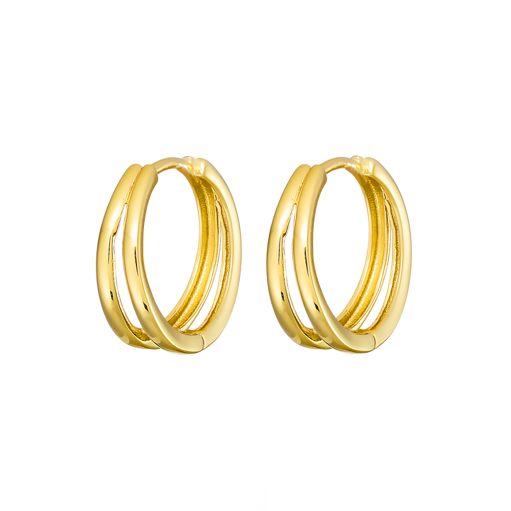Icon 14k Gold Vermeil Double Hoop Huggies