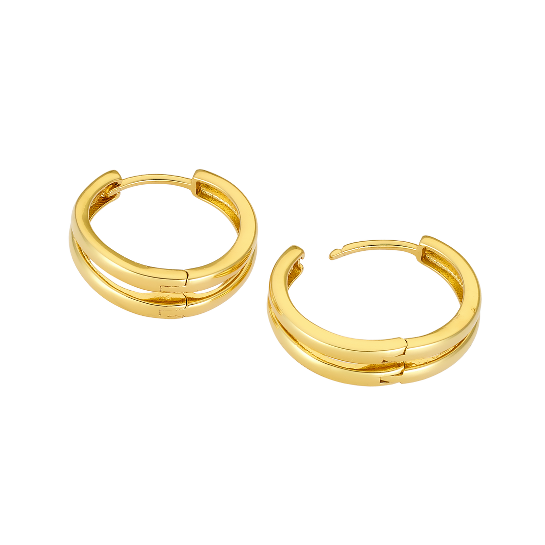 Icon 14k Gold Vermeil Double Hoop Huggies