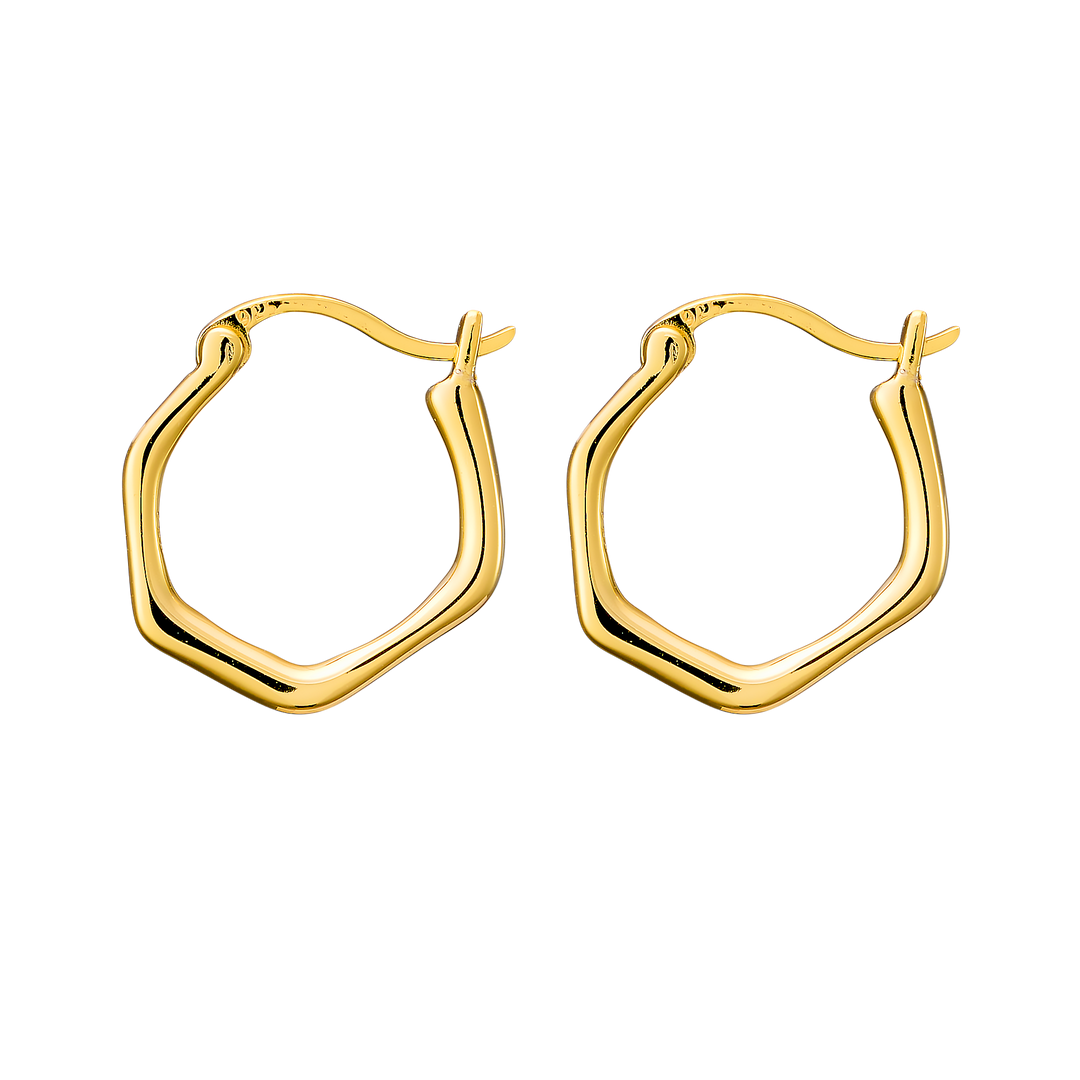 Icon 14k Gold Vermeil Angular Huggie Earrings
