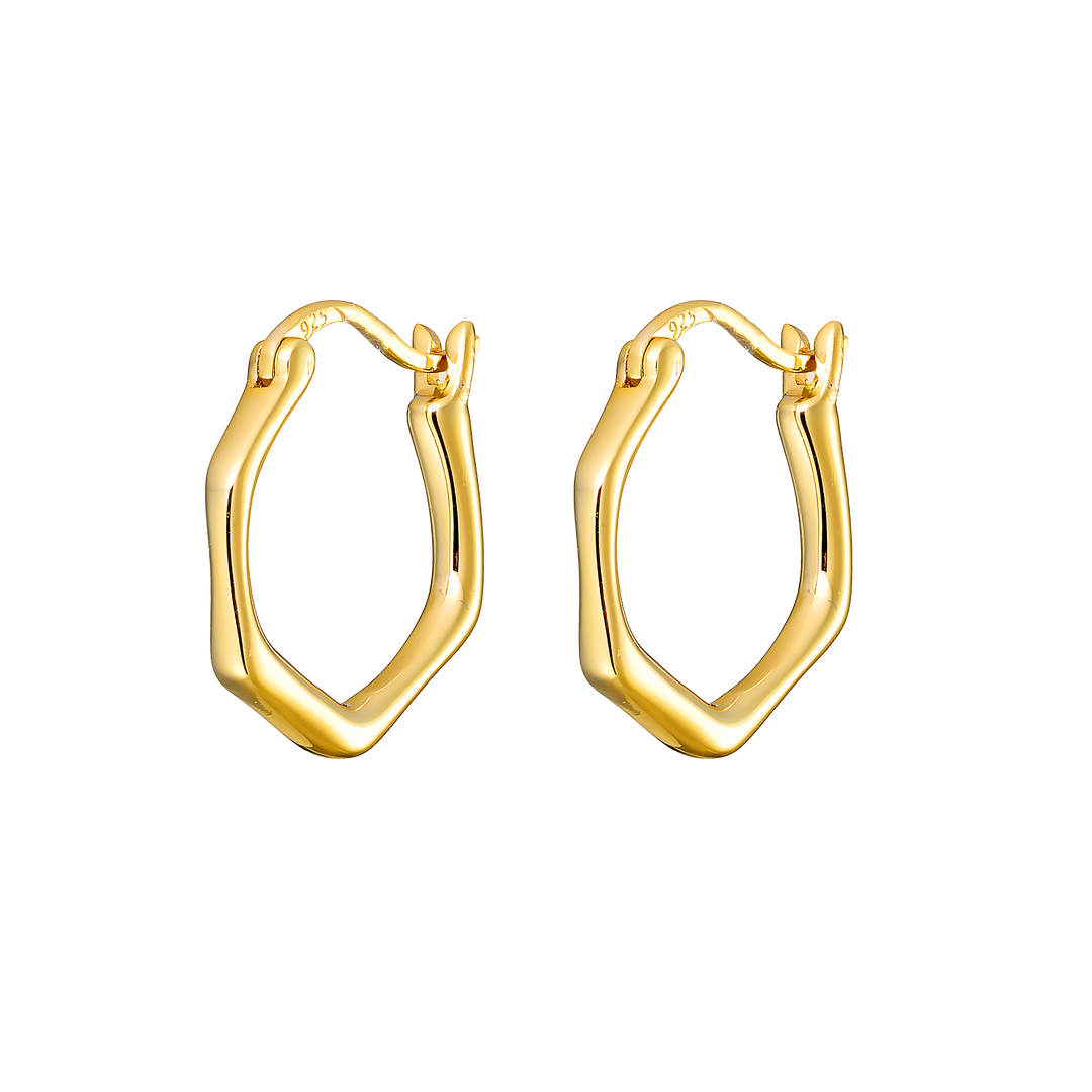 Icon 14k Gold Vermeil Angular Huggie Earrings