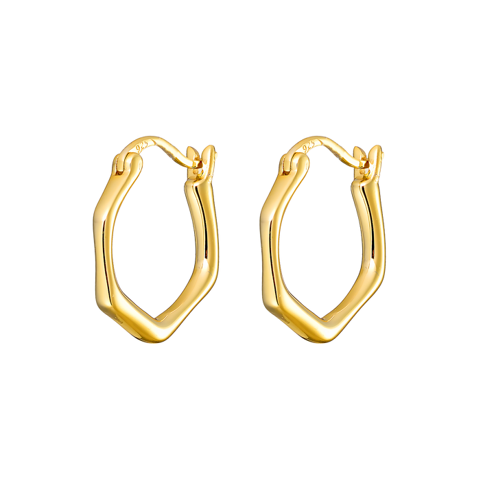 Icon 14k Gold Vermeil Angular Huggie Earrings