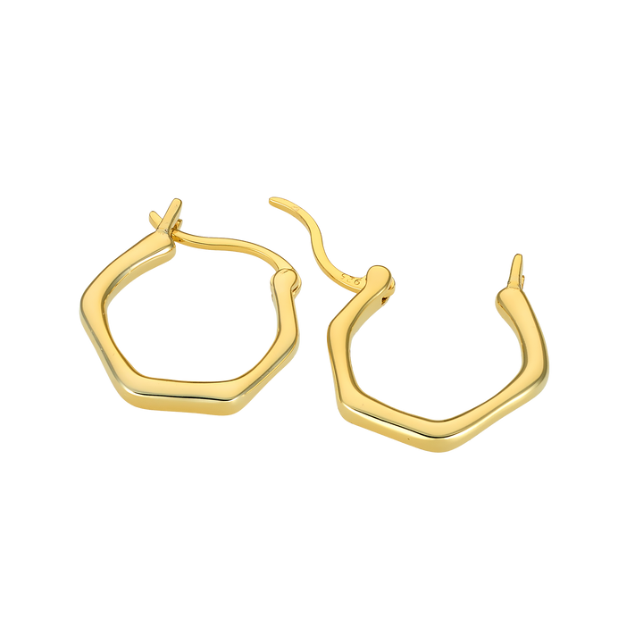 Icon 14k Gold Vermeil Angular Huggie Earrings