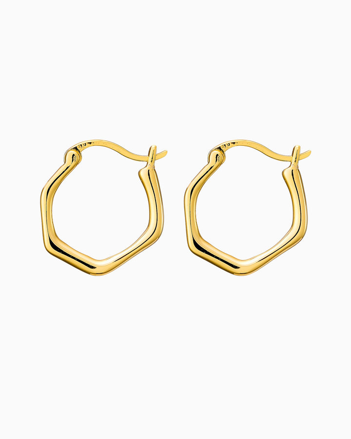 Icon 14k Gold Vermeil Angular Huggie Earrings