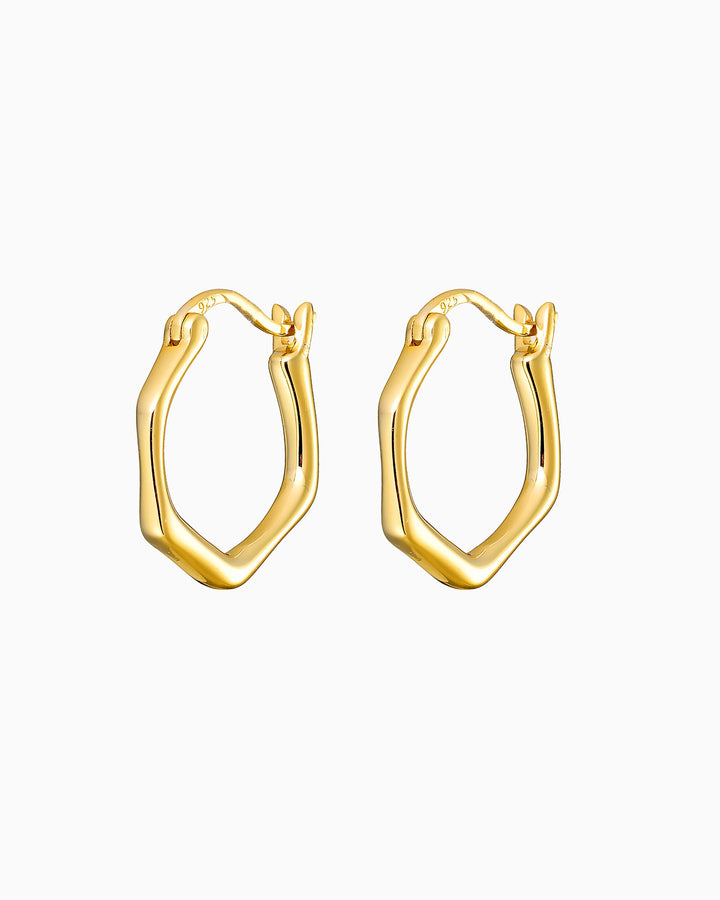 Icon 14k Gold Vermeil Angular Huggie Earrings