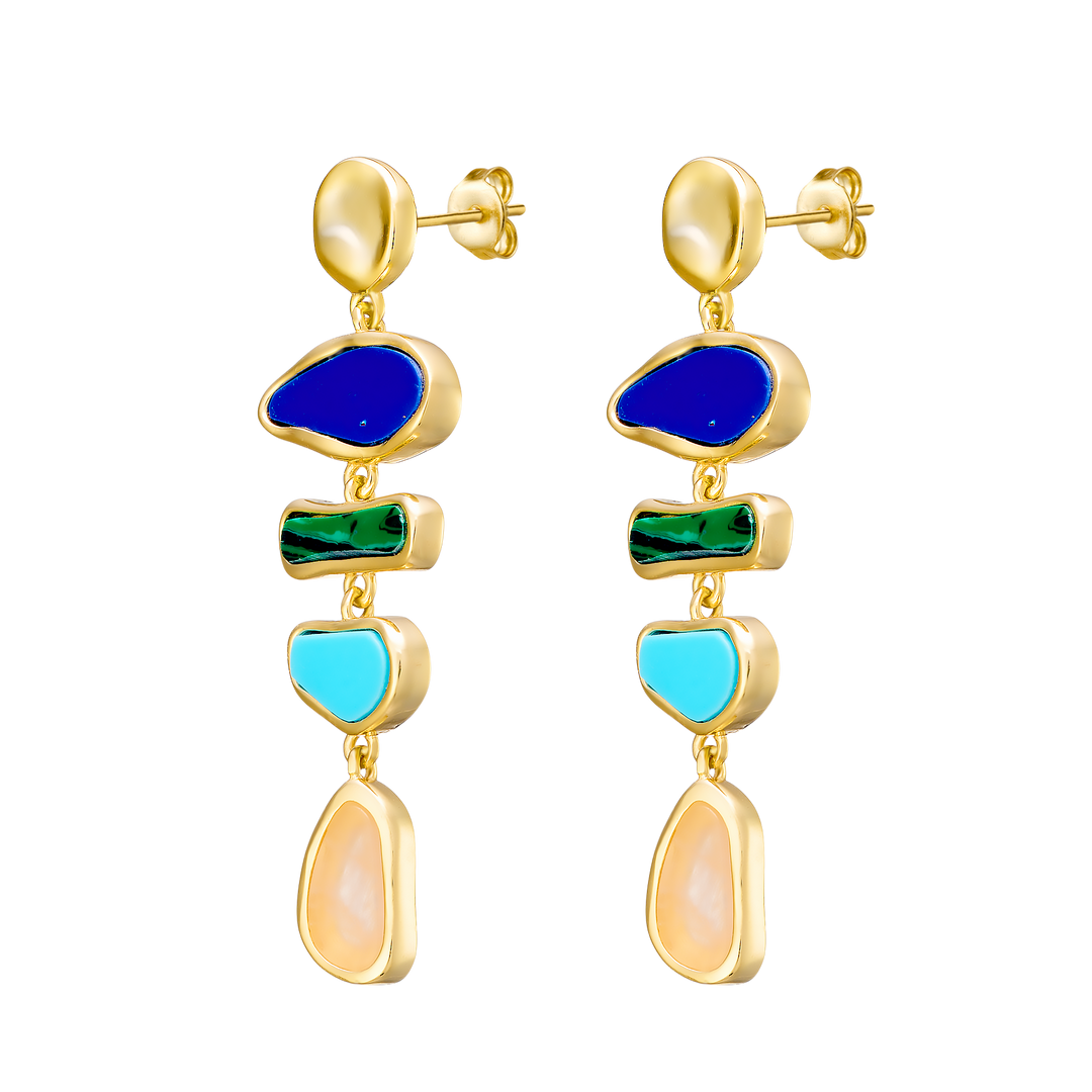 Prism 14k Gold Vermeil Multistone Drop Earring