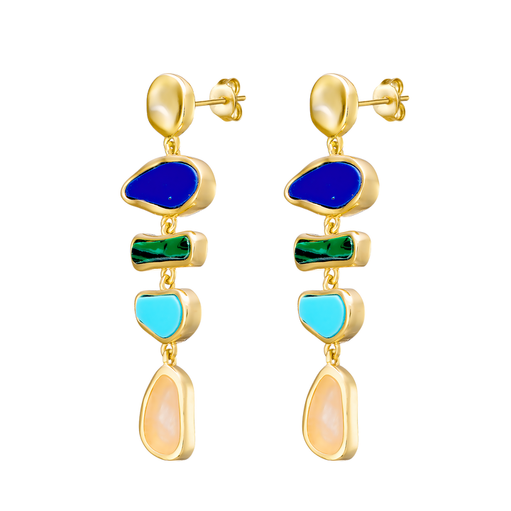 Prism 14k Gold Vermeil Multistone Drop Earring