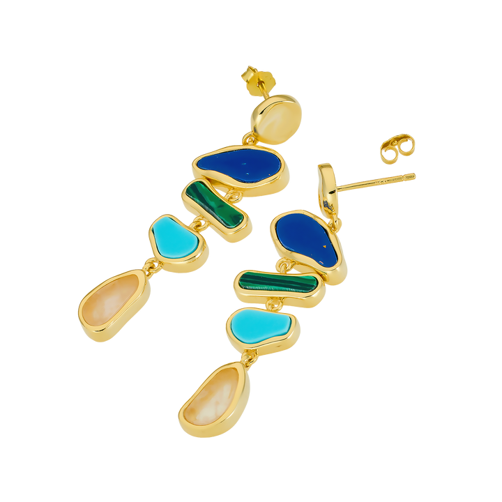 Prism 14k Gold Vermeil Multistone Drop Earring