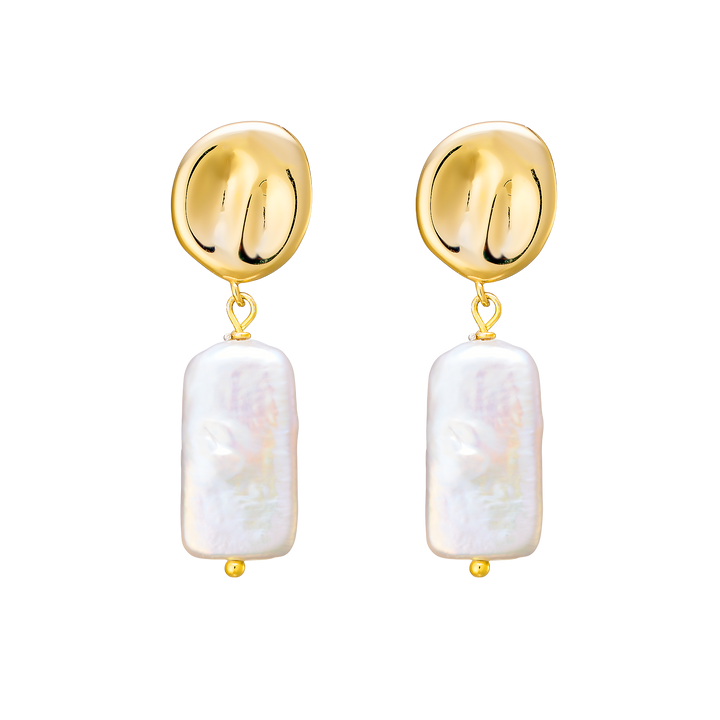 Perla 14k Gold Vermeil Pearl Dangle Stud Earrings