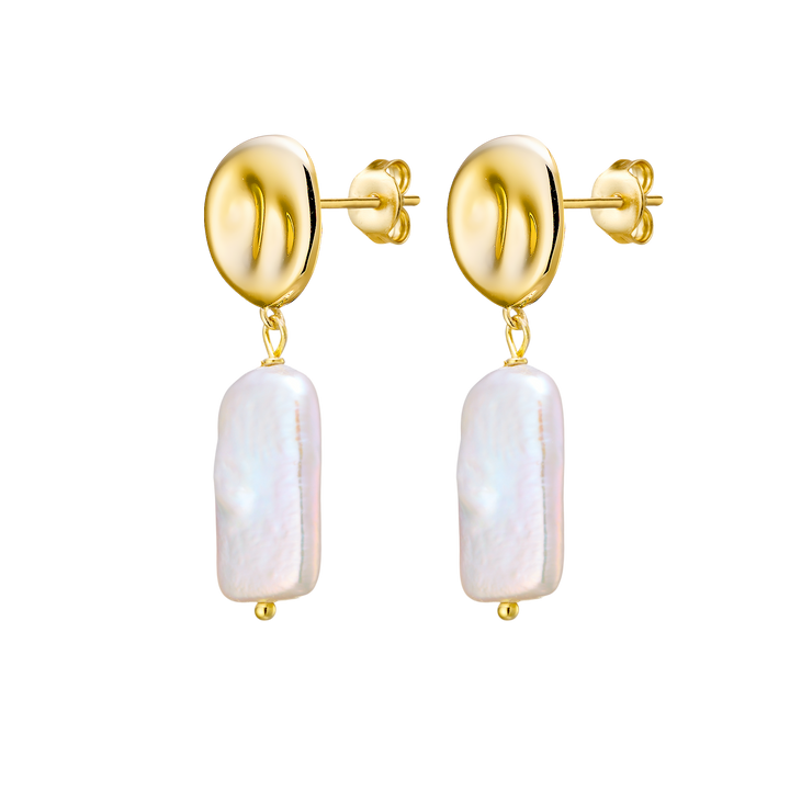 Perla 14k Gold Vermeil Pearl Dangle Stud Earrings