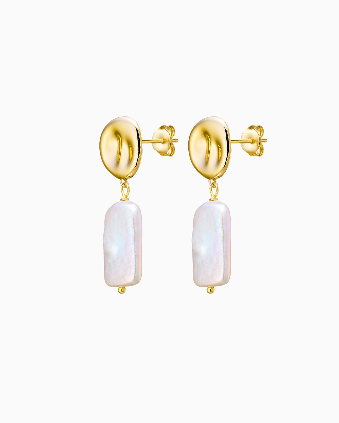 Perla 14k Gold Vermeil Pearl Dangle Stud Earrings