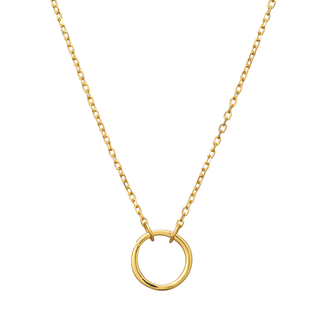 Charmed 14k Gold Vermeil Thin 'O' Charm Necklace