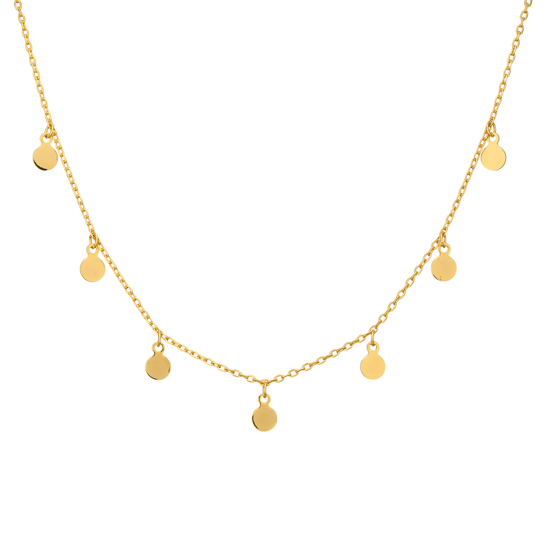 Lustre 14k Gold Vermeil Plain Disc Drop Necklace