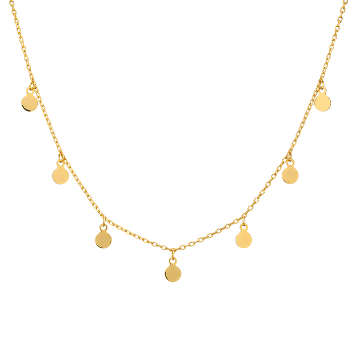 Lustre 14k Gold Vermeil Plain Disc Drop Necklace
