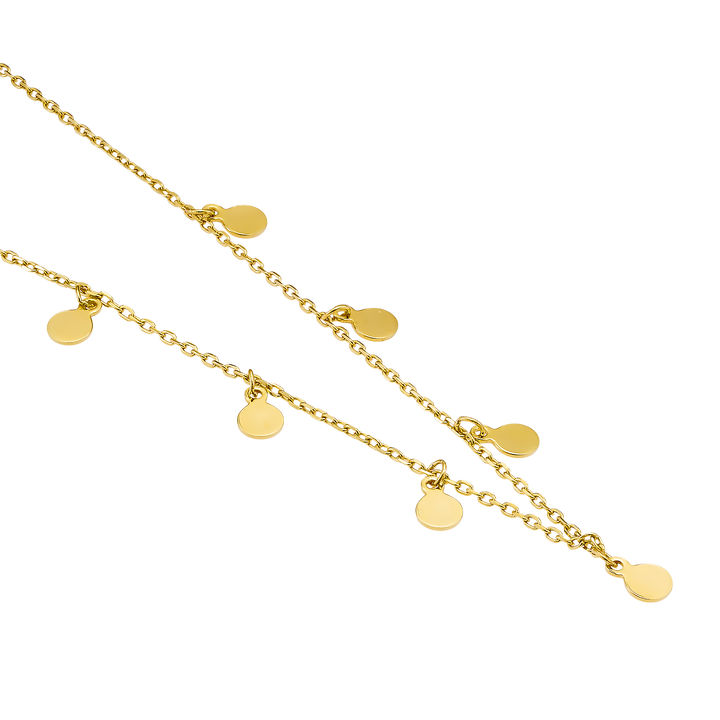 Lustre 14k Gold Vermeil Plain Disc Drop Necklace