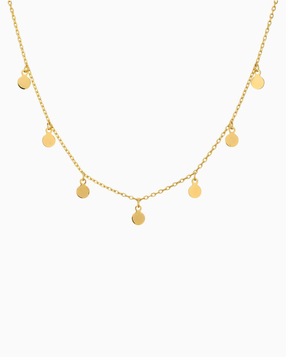 Lustre 14k Gold Vermeil Plain Disc Drop Necklace