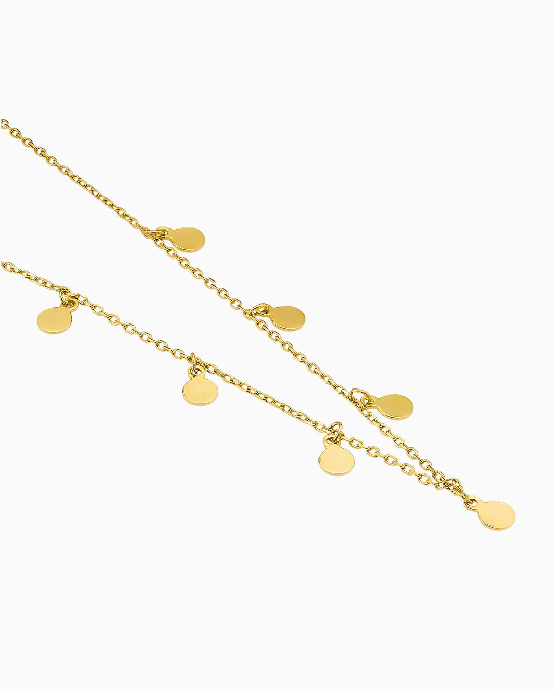 Lustre 14k Gold Vermeil Plain Disc Drop Necklace