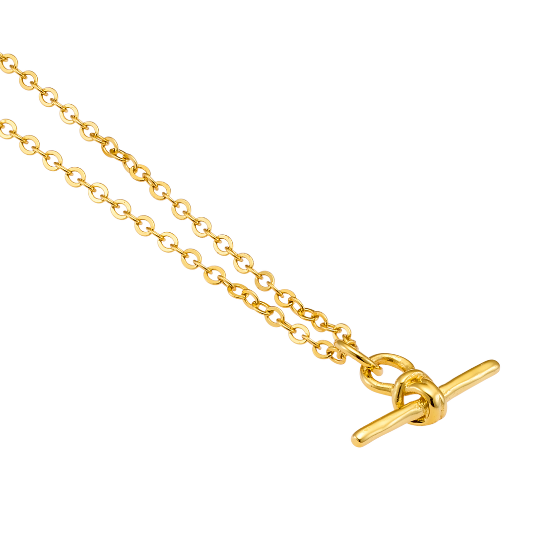 Lustre 14k Gold Vermeil Plain T-Bar Necklace