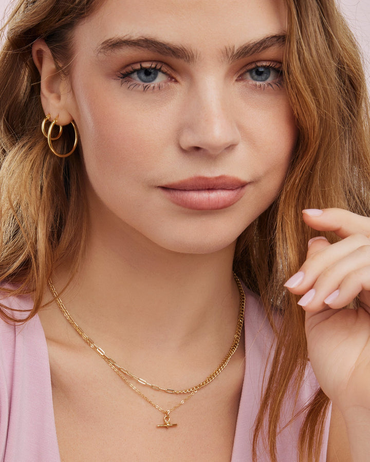 Lustre 14k Gold Vermeil Plain T-Bar Necklace