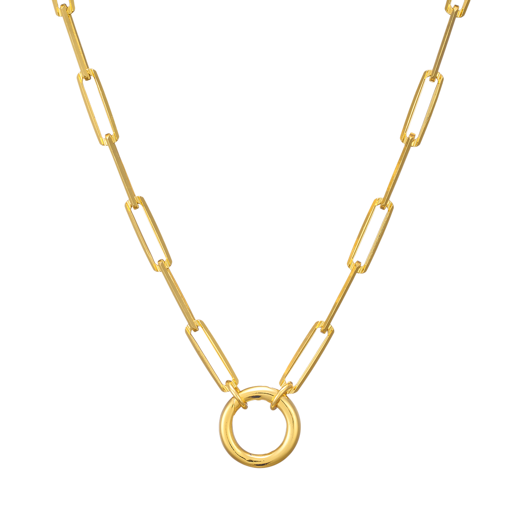 Charmed 14k Gold Vermeil Paper Clip 'O' Link Necklace 50cm