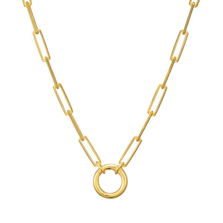 Charmed 14k Gold Vermeil Paper Clip 'O' Link Necklace 50cm